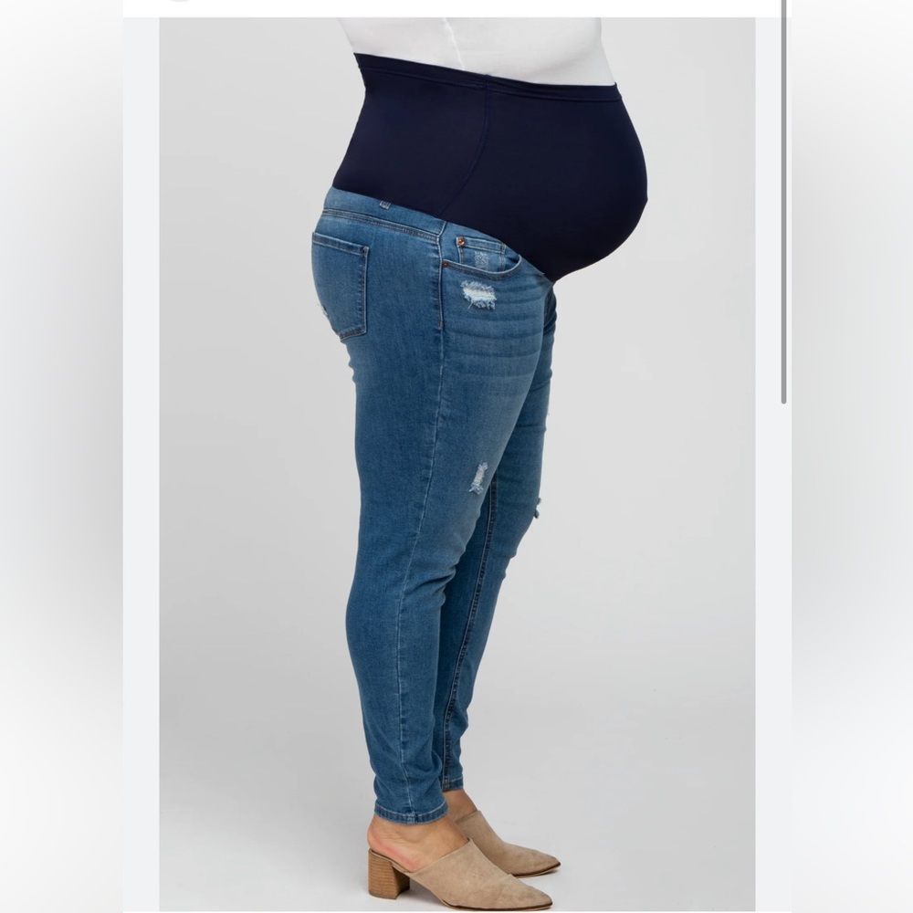 Pinkblush Blue Maternity Ankle Jeans
